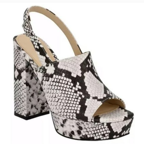 Guess Shoes - Guess Caleesi Platform Cork Sandals Snake -7